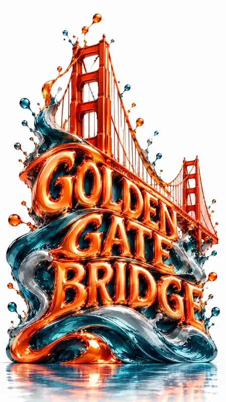Classic Liquid Landmark Typography Art