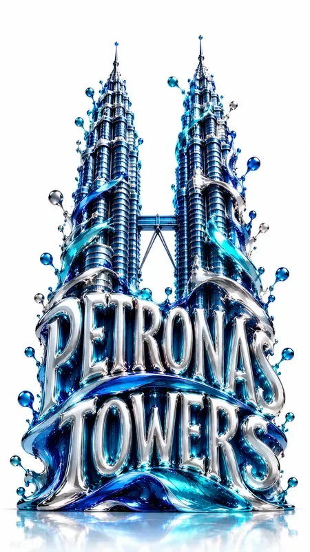 Classic Liquid Landmark Typography Art