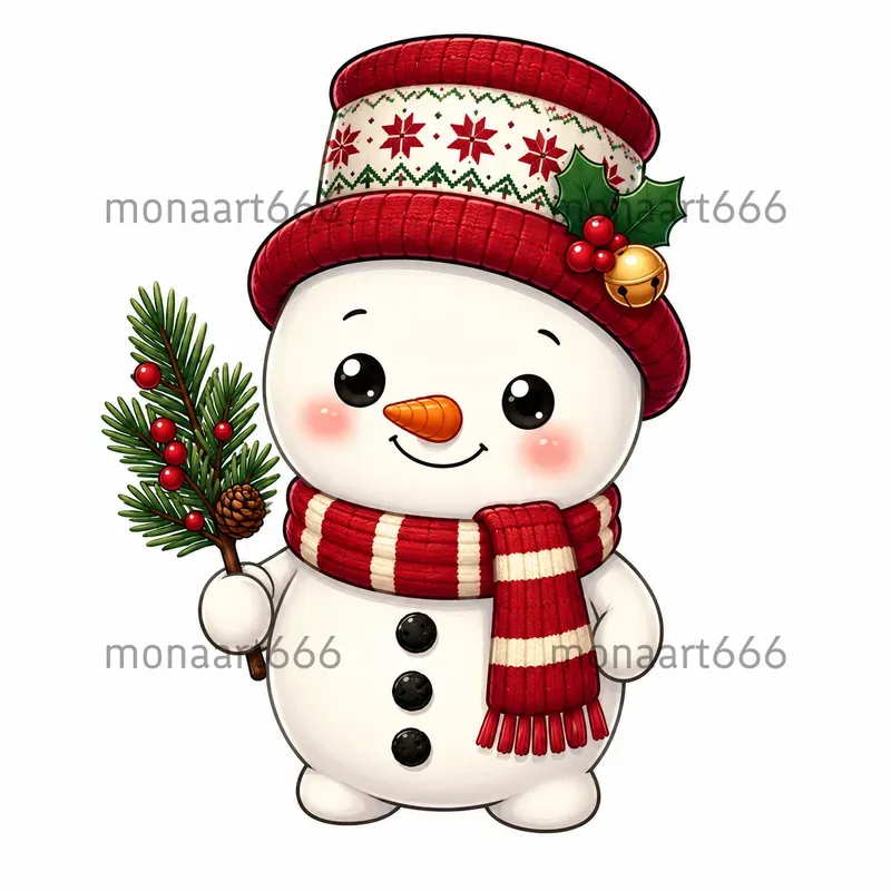 Cozy Christmas Character Tshirt Cliparts