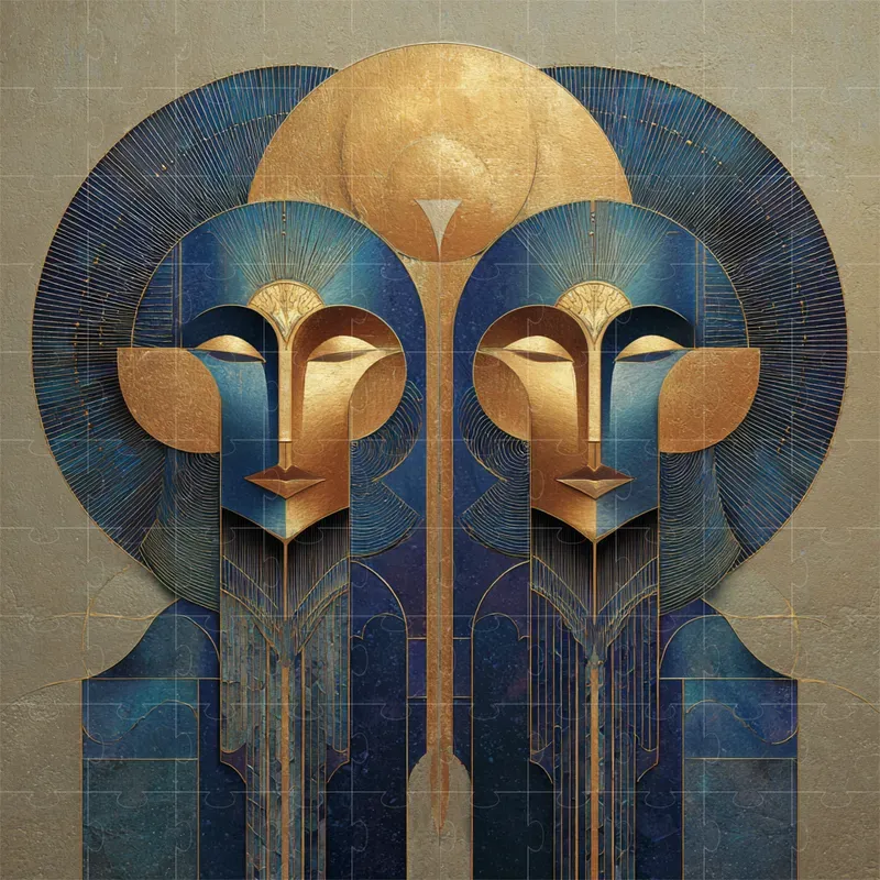 Mirrored Cosmic Twin Portraits