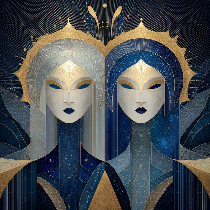 Mirrored Cosmic Twin Portraits