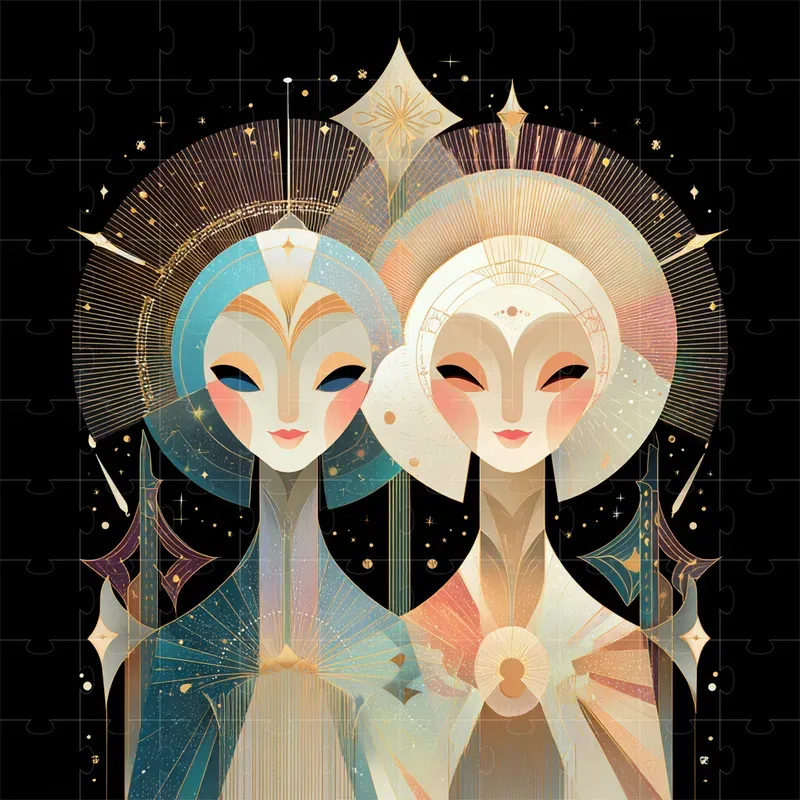 Mirrored Cosmic Twin Portraits