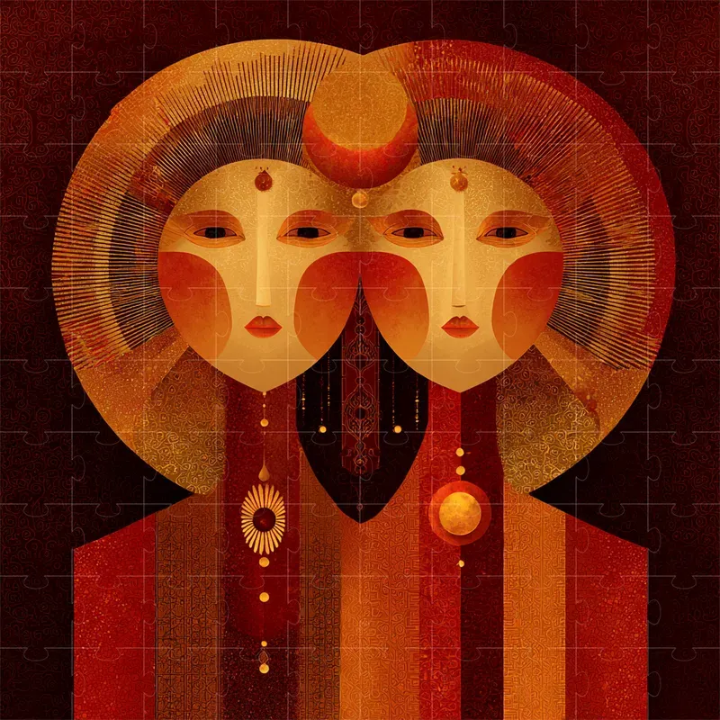 Mirrored Cosmic Twin Portraits