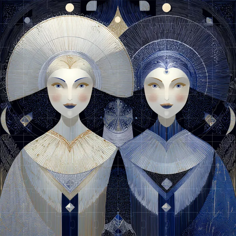 Mirrored Cosmic Twin Portraits