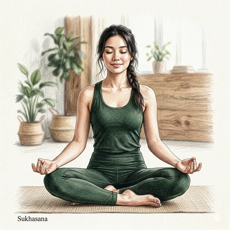 Color Pencil Yoga Pose Illustrations