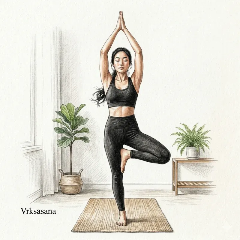 Color Pencil Yoga Pose Illustrations