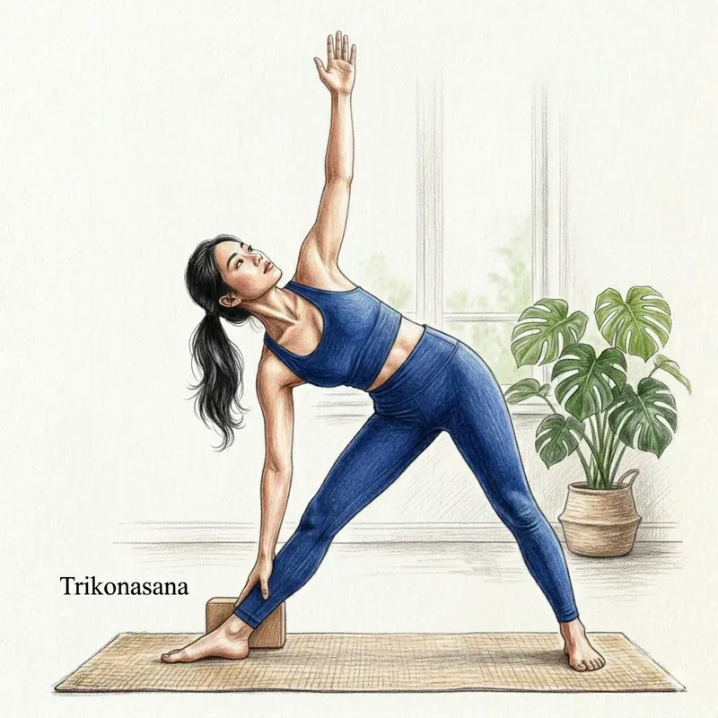 Color Pencil Yoga Pose Illustrations