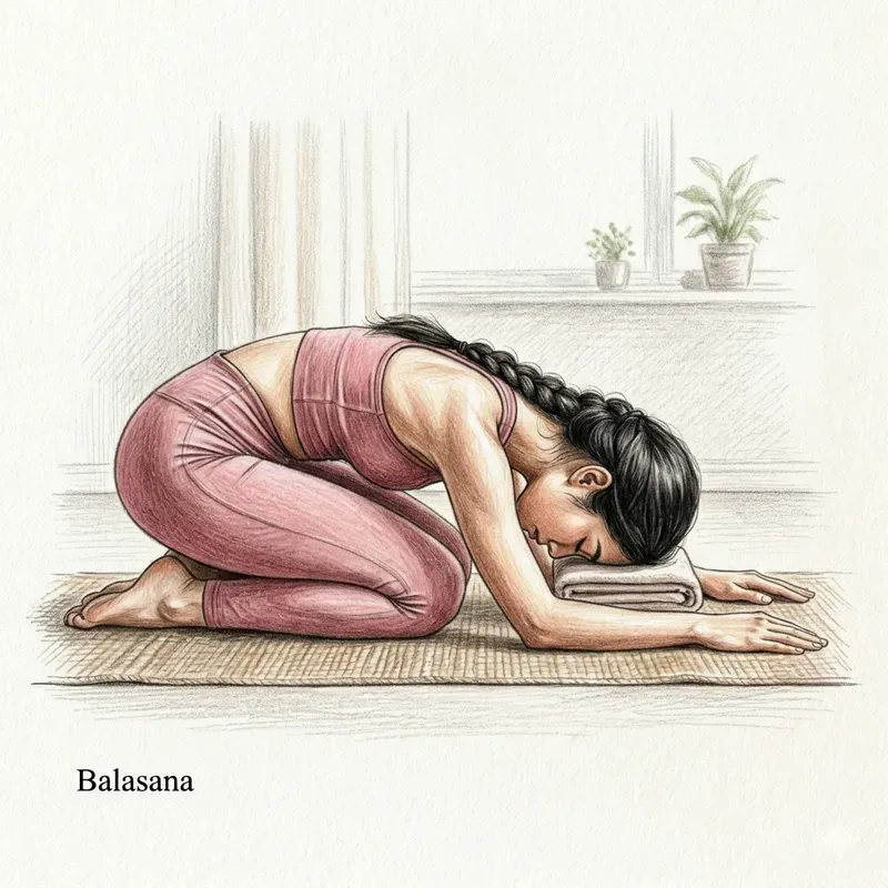 Color Pencil Yoga Pose Illustrations