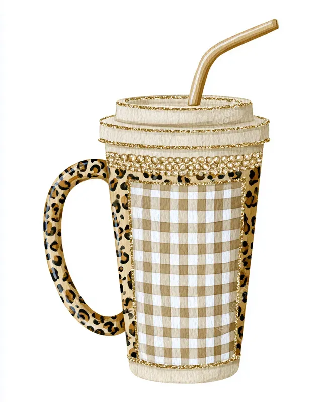 Gilded Neutrals Preppy Watercolor Cliparts