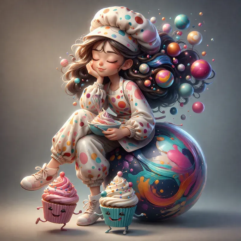Whimsical Polka Dot Dream Characters