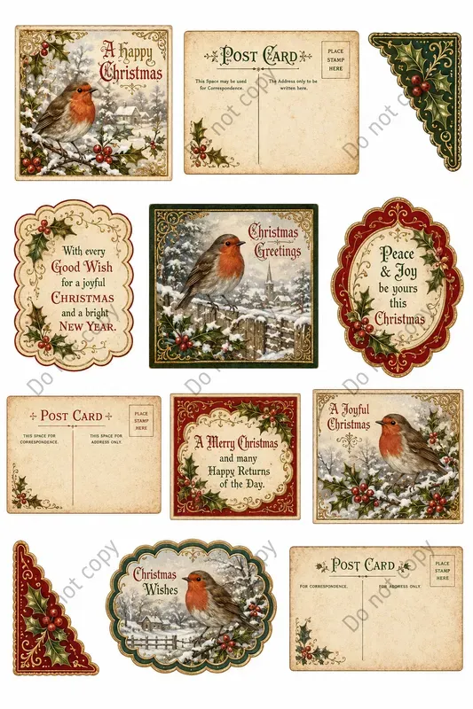 Victorian Christmas Postcard Sets