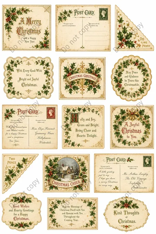 Victorian Christmas Postcard Sets