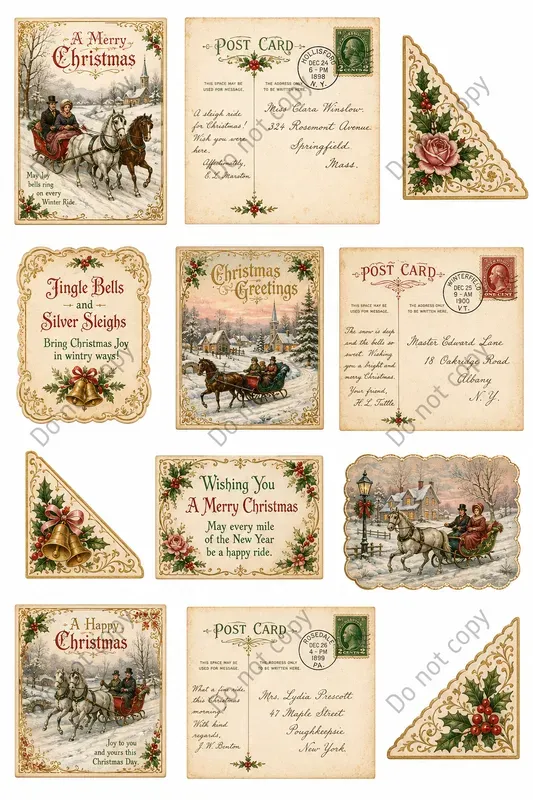 Victorian Christmas Postcard Sets