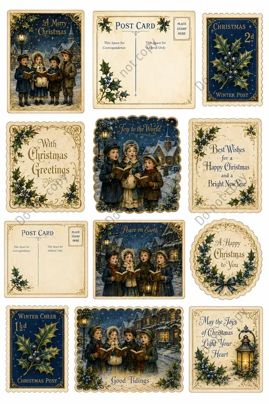 Victorian Christmas Postcard Sets