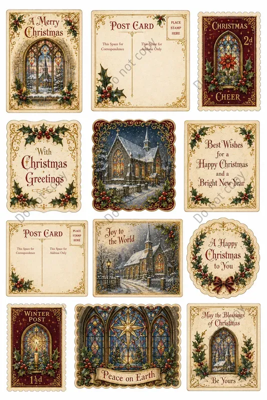 Victorian Christmas Postcard Sets