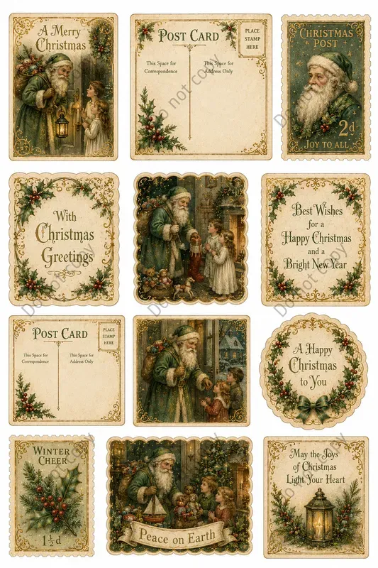 Victorian Christmas Postcard Sets