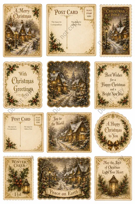 Victorian Christmas Postcard Sets