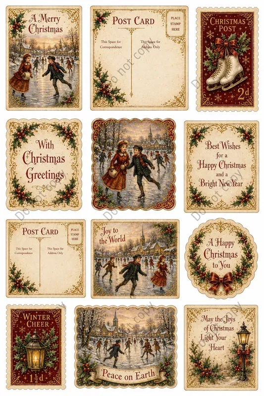 Victorian Christmas Postcard Sets