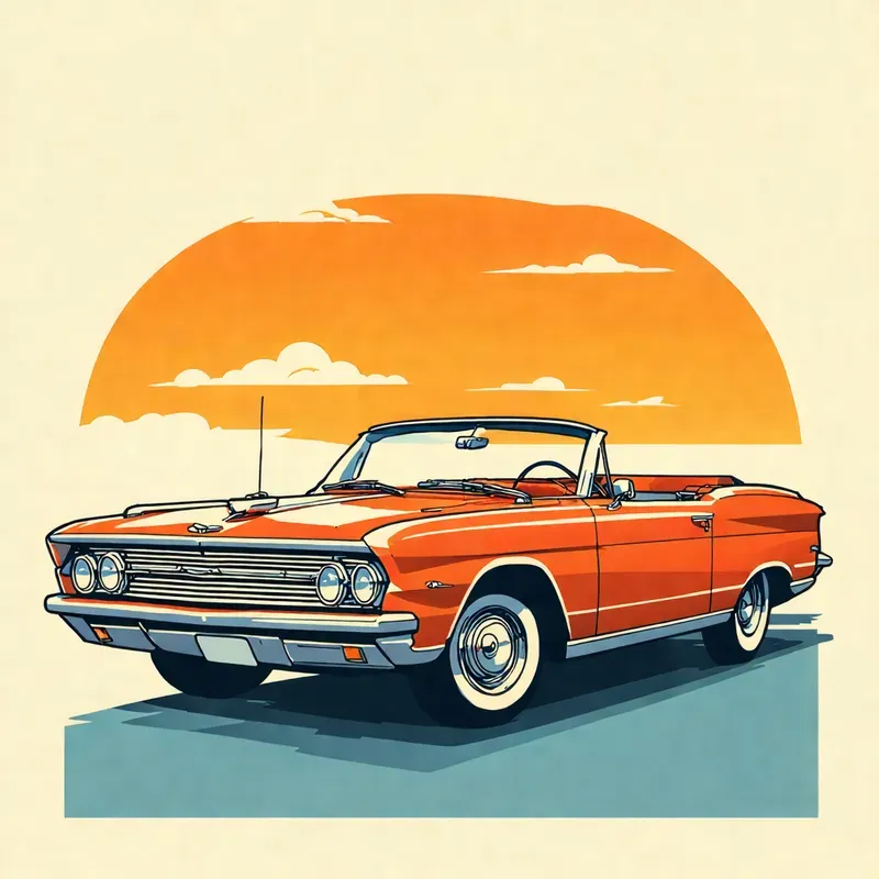Retro Car Poster Illustrations