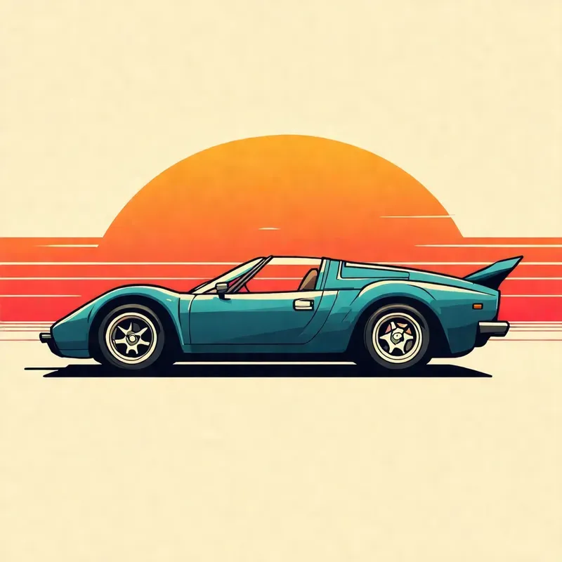 Retro Car Poster Illustrations