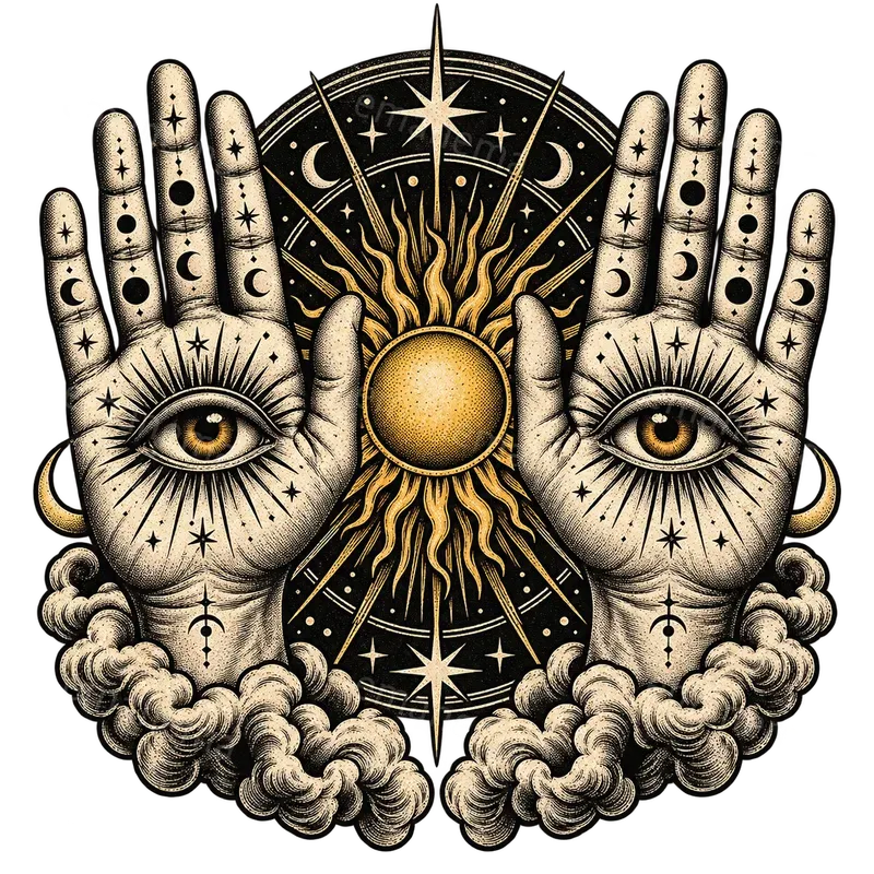 Vintage Etching Occult Tee Graphics
