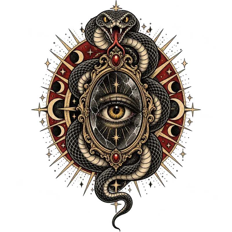 Vintage Etching Occult Tee Graphics