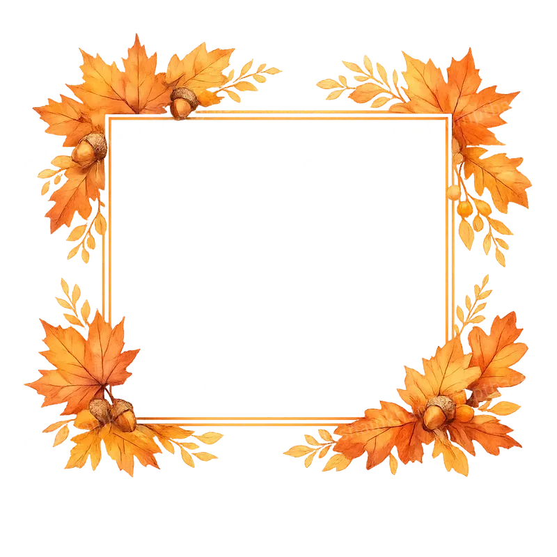 Watercolor Botanical Frame Borders