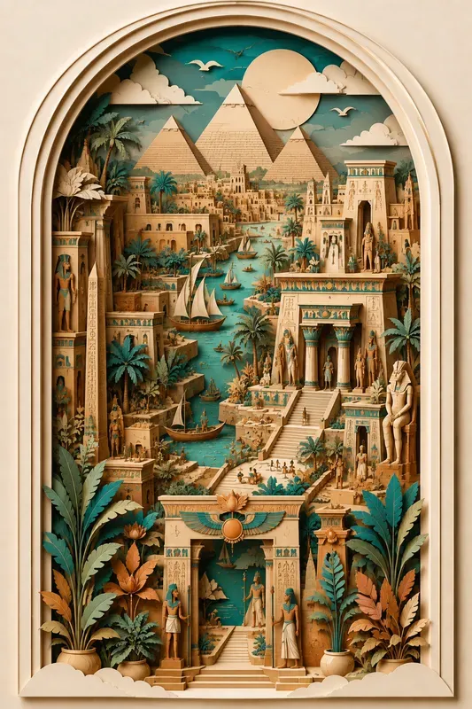 3D Layered Paper Cut Diorama Art
