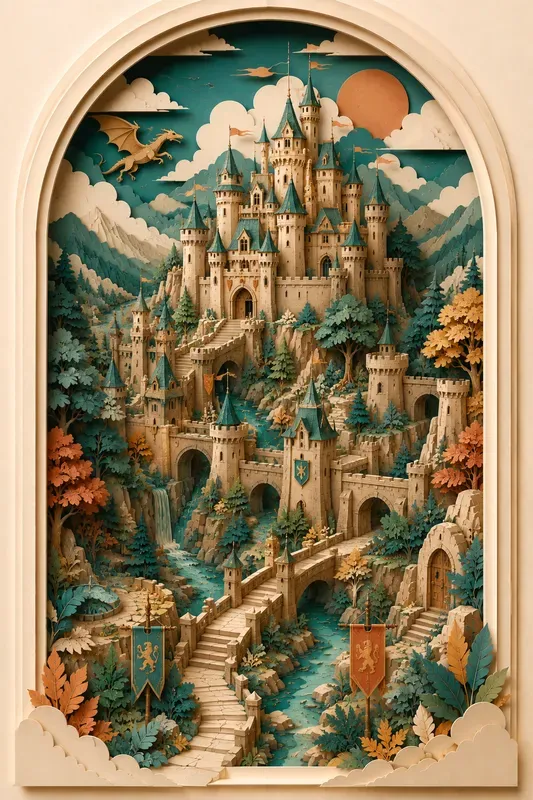 3D Layered Paper Cut Diorama Art