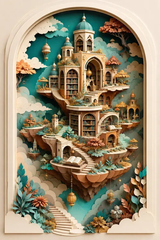 3D Layered Paper Cut Diorama Art