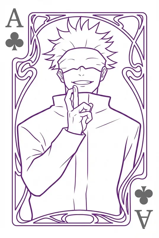 Custom Playing Card Monochrome Line Art