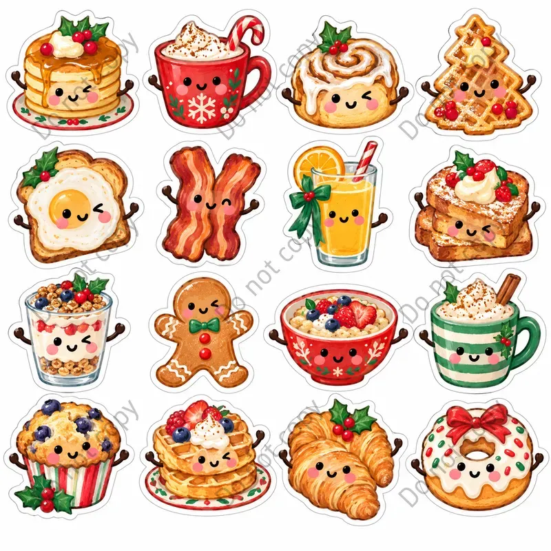 Cute Christmas Treat Character Stickers