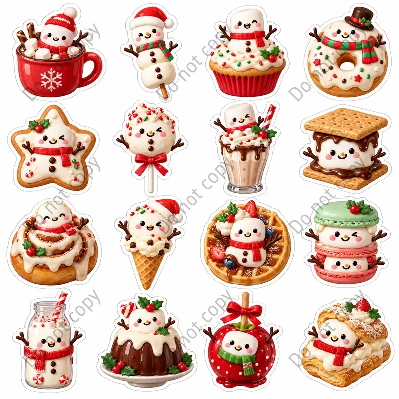 Cute Christmas Treat Character Stickers