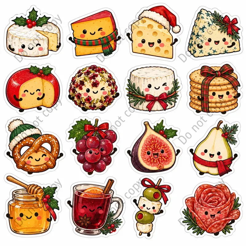 Cute Christmas Treat Character Stickers