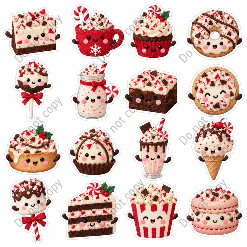 Cute Christmas Treat Character Stickers