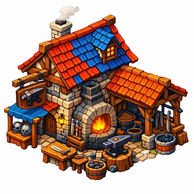 Handpainted Isometric Fantasy Buildings