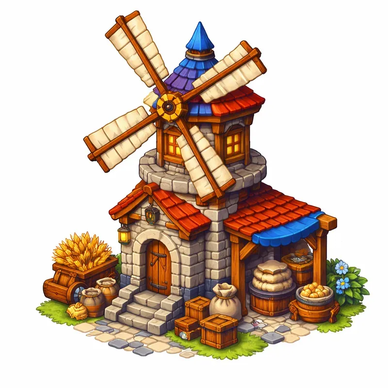 Handpainted Isometric Fantasy Buildings