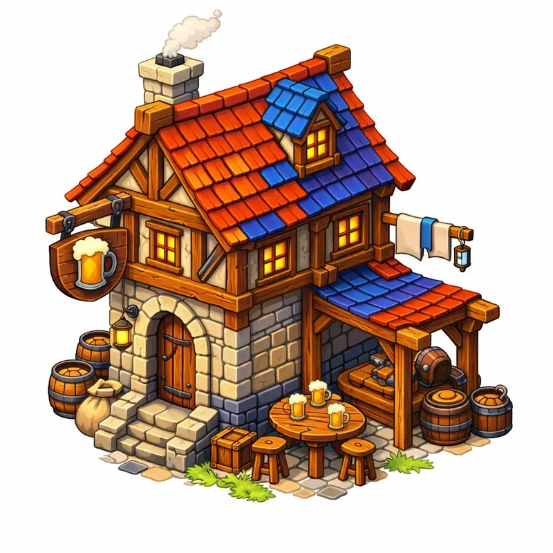 Handpainted Isometric Fantasy Buildings