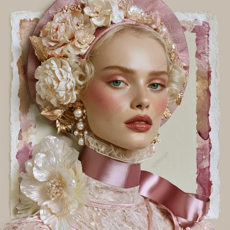 Pearl Coquette Portrait Art