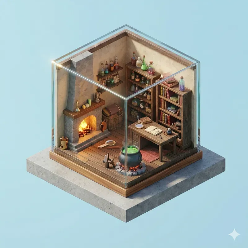 Isometric Microworld Diorama Generator