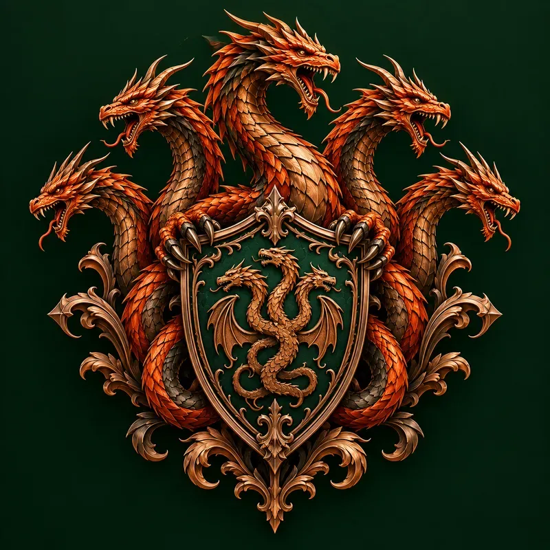 Majestic Mythical Heraldic Crest Art