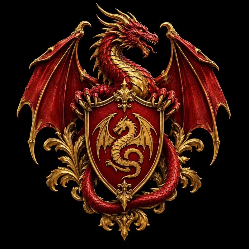 Majestic Mythical Heraldic Crest Art