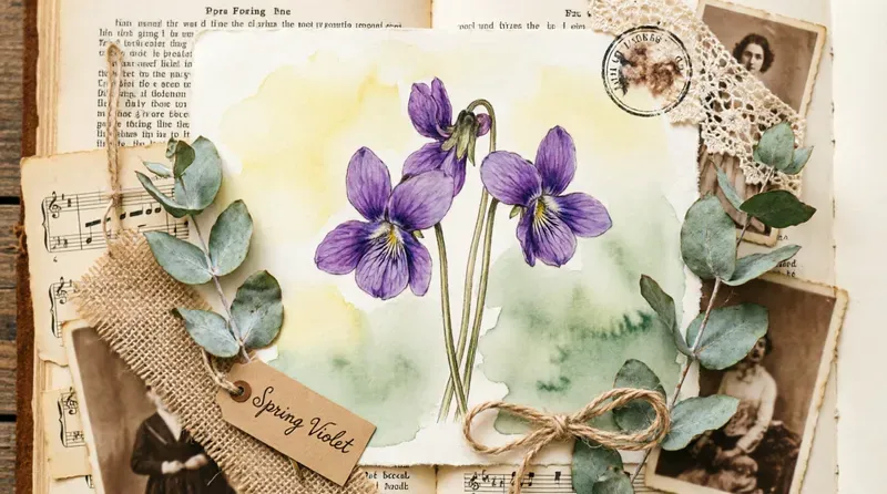 Vintage Collage Botanical Journal Spreads
