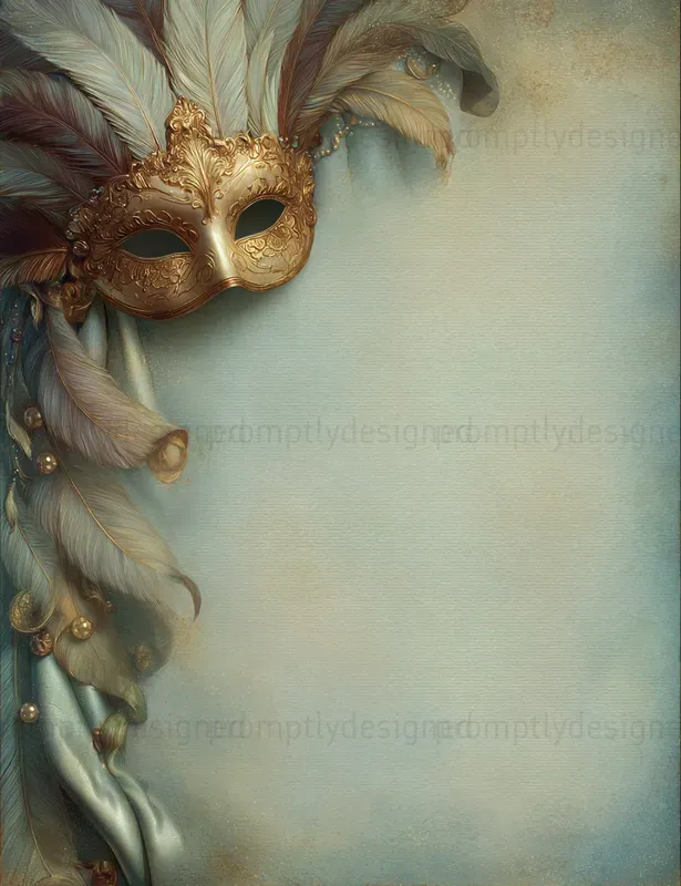 Mardi Gras Masks Journal Pages