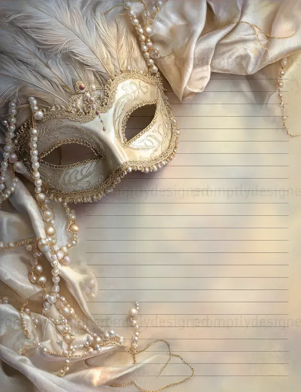 Mardi Gras Masks Journal Pages