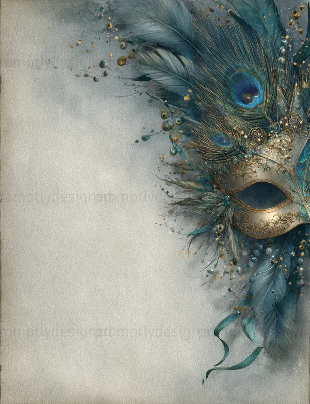 Mardi Gras Masks Journal Pages