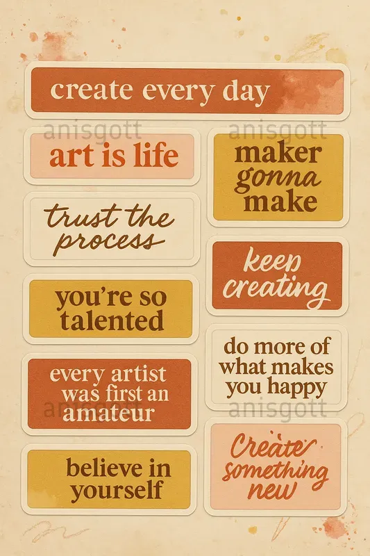 Word Strip Sheet Junk Journal Quotes