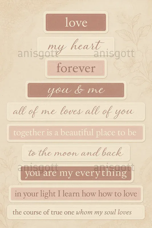 Word Strip Sheet Junk Journal Quotes