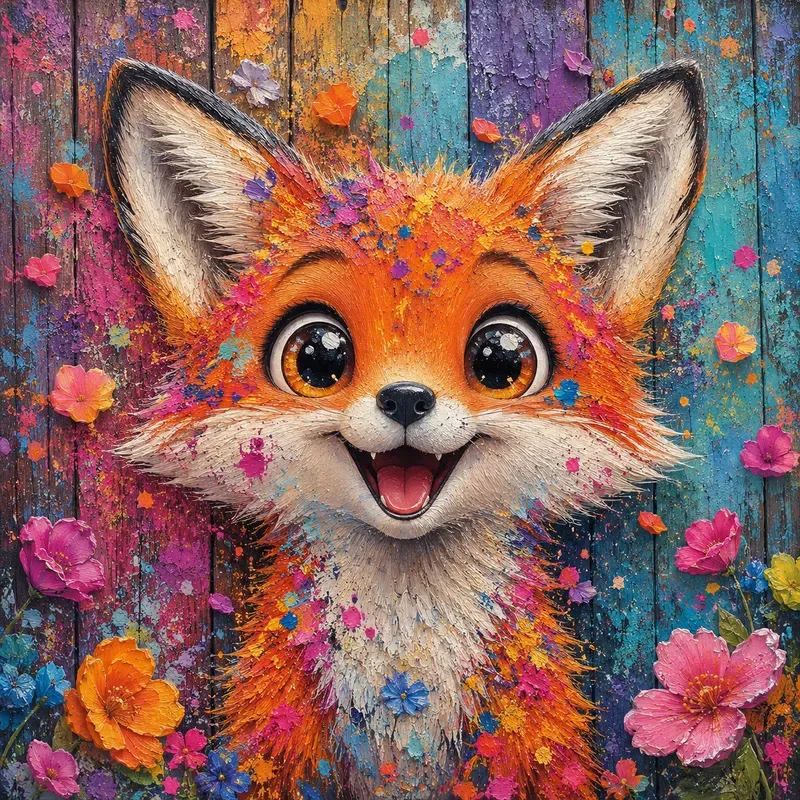 Bigeyed Whimsical Animal Portraits