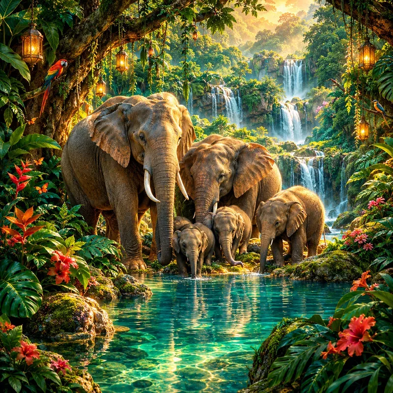 Enchanted Jungle Waterfalls
